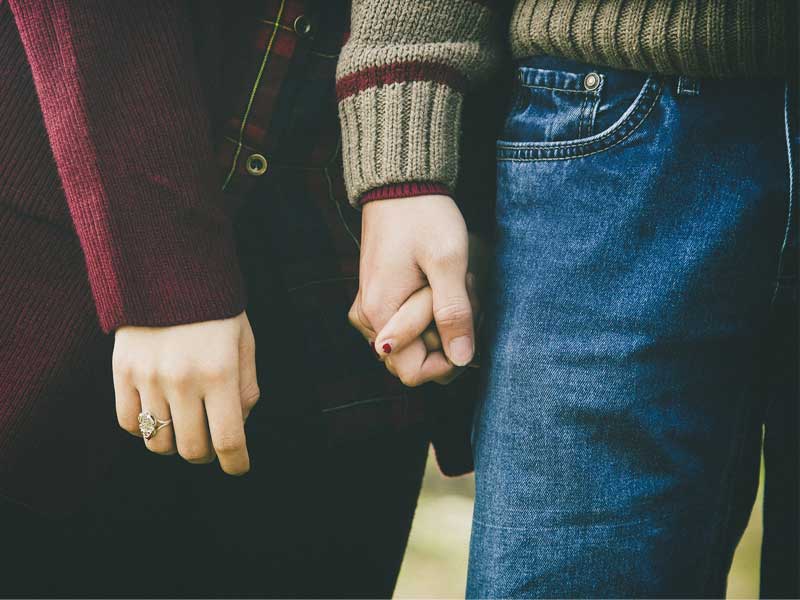 Couple holding hands to illustrate the problem of talking about low libido